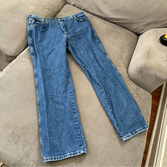 Wrangler George Strait Cowboy Cut Jeans Mens 38X30 Medium Wash Denim Workwear - Picture 2 of 10